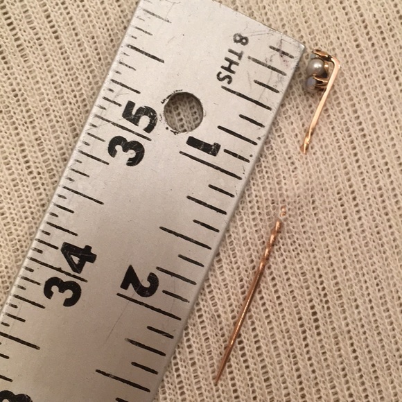 Vintage Rose Gold Opal & Pearl Stick Pin - Picture 8 of 8